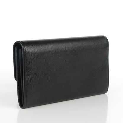 Chanel Caviar Sevruga Long Flap Wallet Black 3 of 8