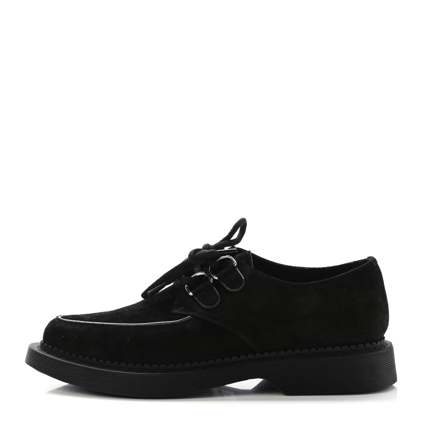 Suede Cashmere Teddy 10 Lace Up Loafer 39 Black