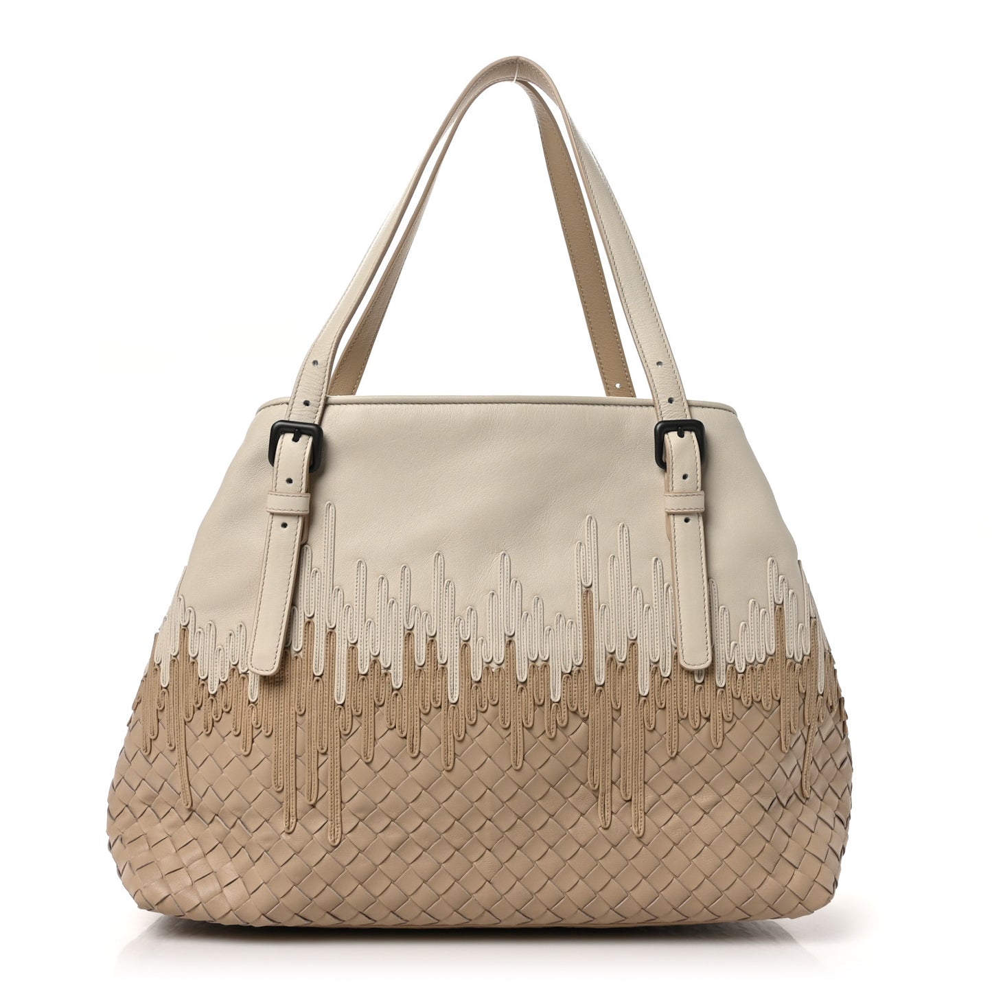 Nappa Intrecciato Medium Flow Wave Tote Mink Mist
