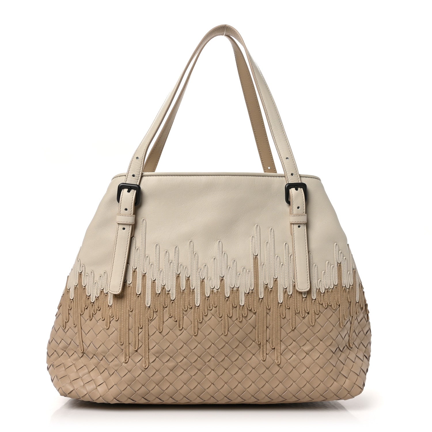 Bottega Veneta Nappa Intrecciato Medium Flow Wave Tote Mink Mist 1 of 10