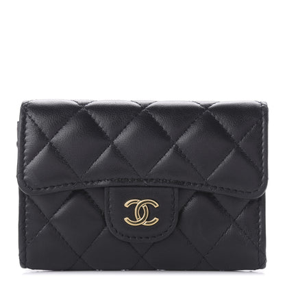 Chanel Lambskin Quilted Flap Card Holder Black 1 of 11