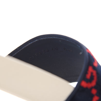 Gucci Terry Cloth GG Monogram Slide Sandals 40 Blue Red 7 of 9