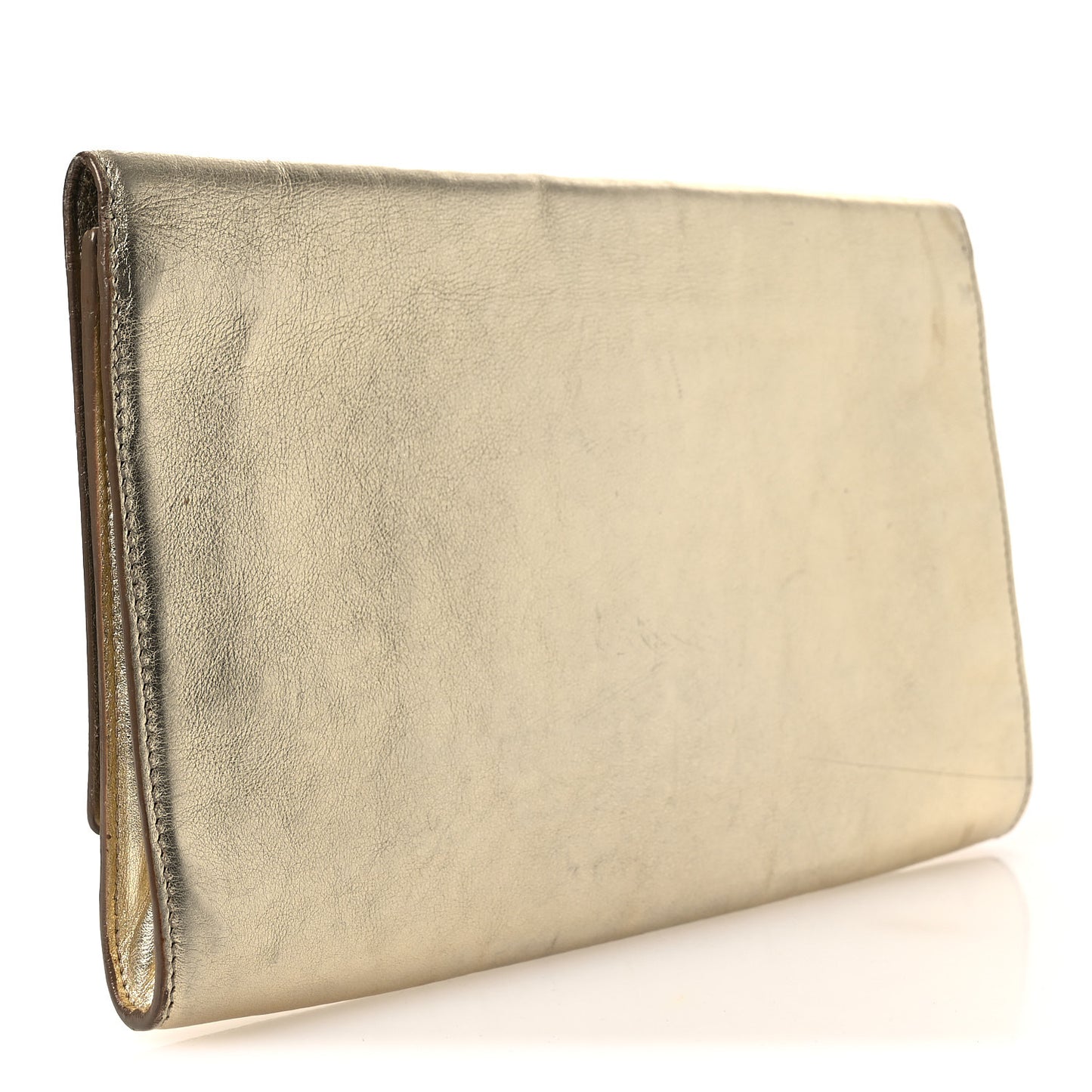 Metallic Calfskin Monogram Large Belle De Jour Clutch Gold