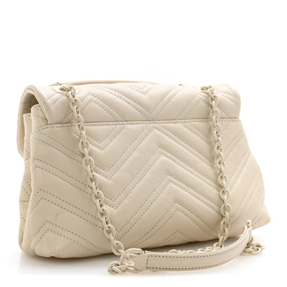 Gucci Soft Calfskin Matelasse Monochrome Small GG Marmont Shoulder Bag Ivory 3 of 11