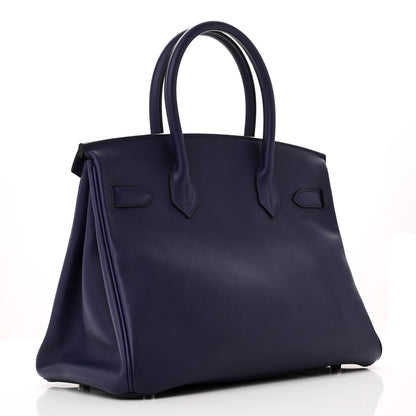 Hermes Swift Epsom Tressage Birkin 30 Bleu Encre Bleu Du Nord Gold 3 of 10