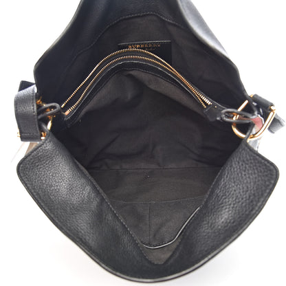 Burberry Derby Calfskin House Check Cornwall Hobo Black 5 of 12