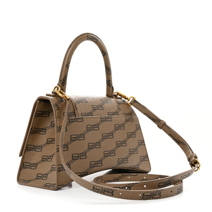Balenciaga Coated Canvas BB Monogram Small Hourglass Top Handle Bag Beige Brown 3 of 12