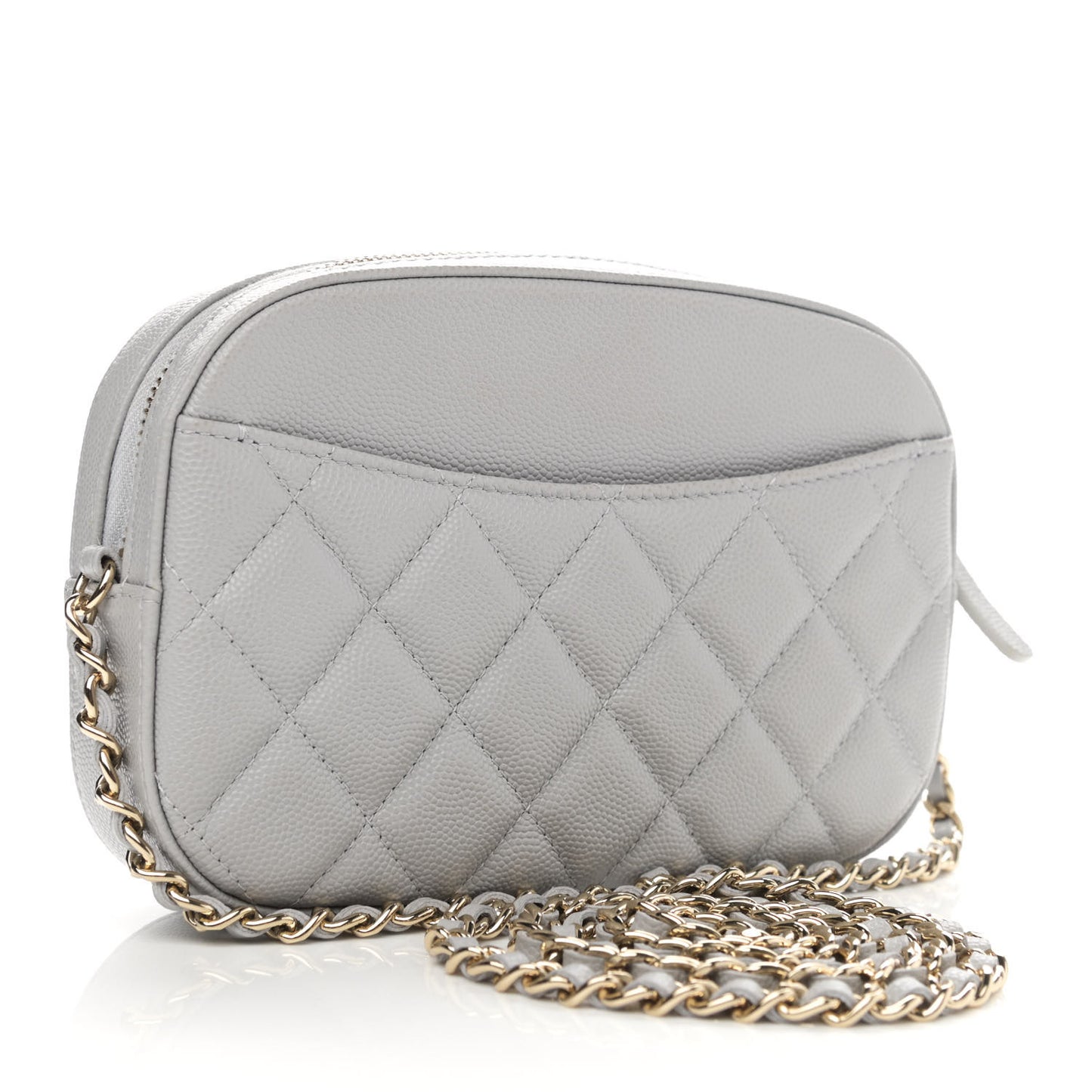 Caviar Quilted Camera Case Grey