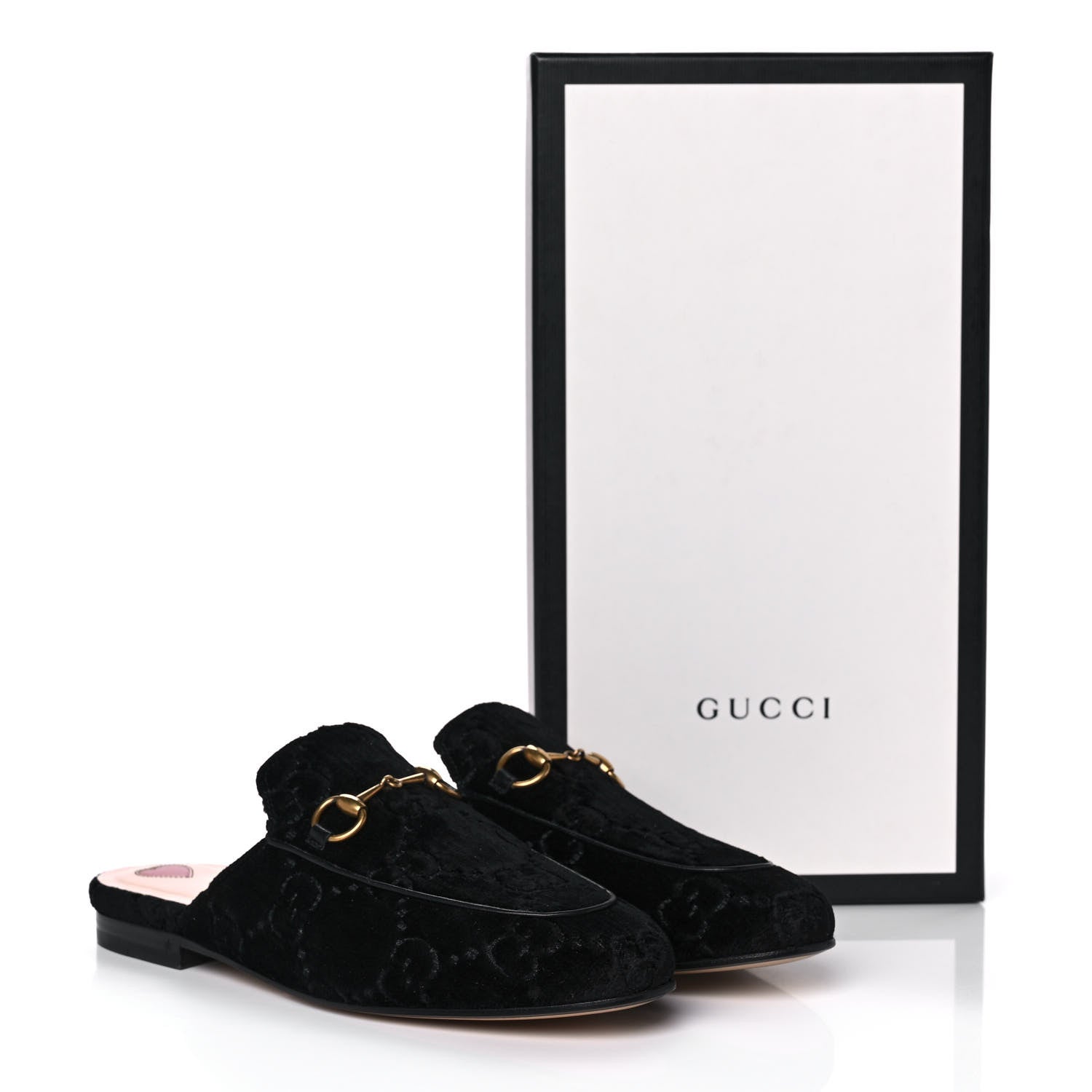 Gucci Velvet GG Monogram Womens Princetown Slippers 37 Black 9 of 9