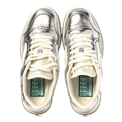 Gucci Ginza Calfskin MAC80 Womens Sneakers 38.5 Silver Off White 2 of 12