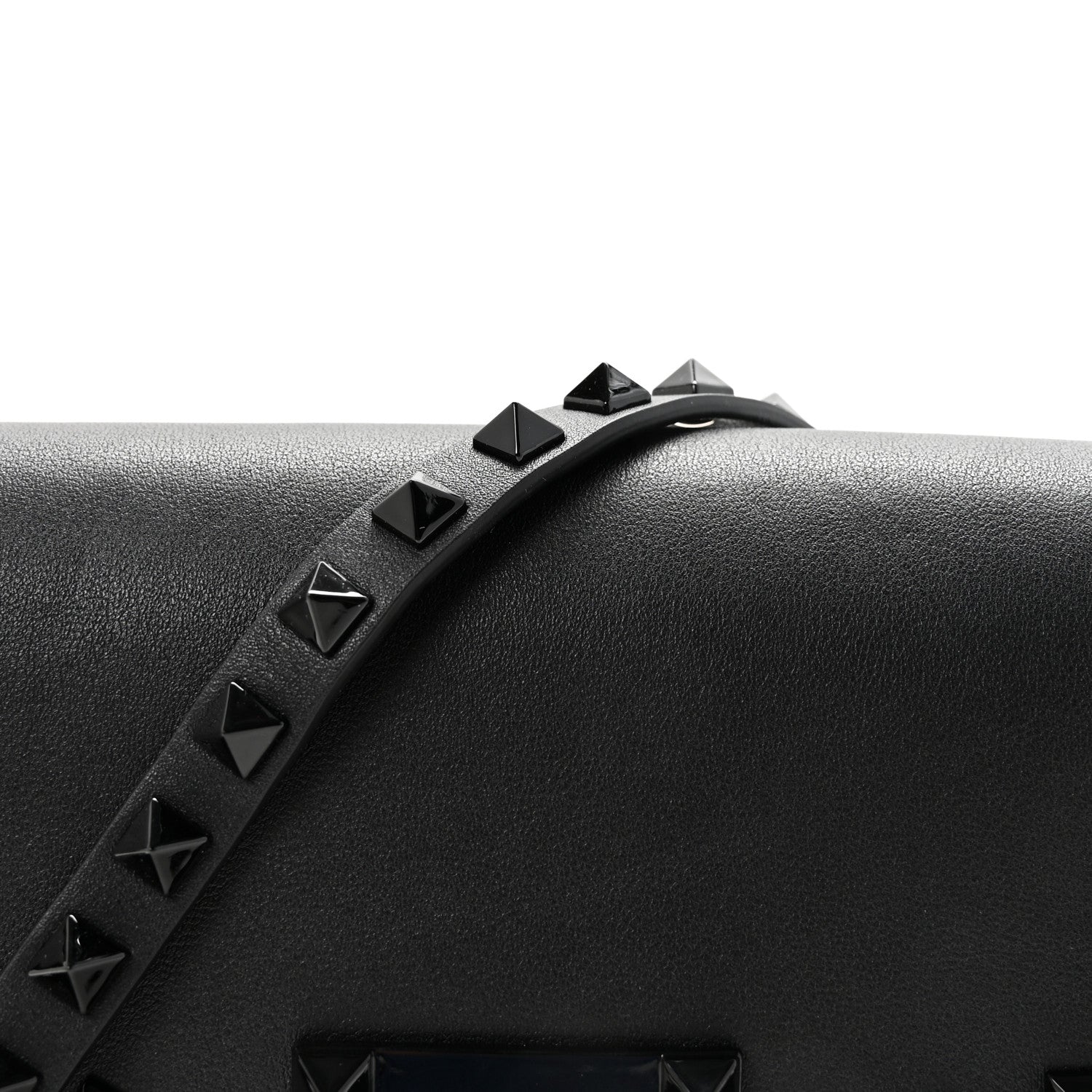 Valentino Garavani Vitello Monochrome Medium Rockstud Flip Lock Crossbody Bag Black 7 of 9