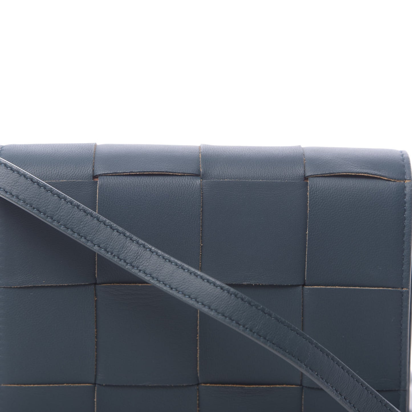 Lambskin Maxi Intrecciato Mini Cassette Crossbody Bag Petrol Blue