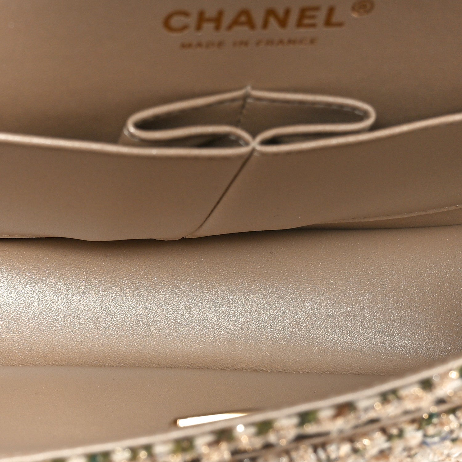 Chanel Tweed Quilted Medium Double Flap Beige Gold Multicolor 5 of 11