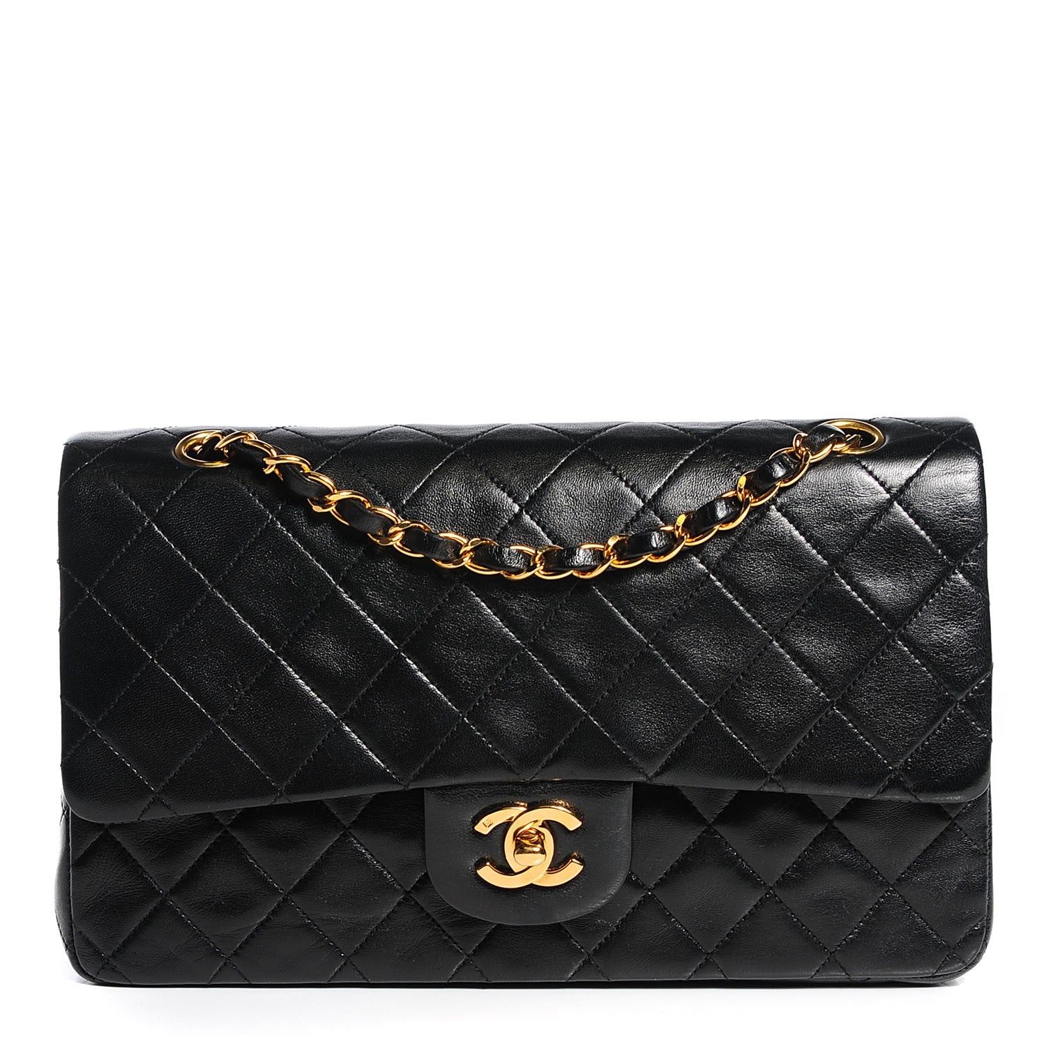 Chanel Lambskin Quilted Medium Double Flap Black 1 of 7