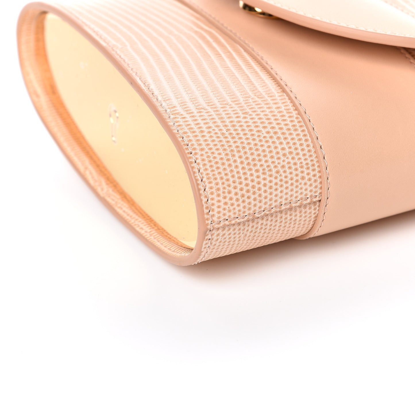 Calfskin Lizard Embossed Small Aby Lock Delicate Pink
