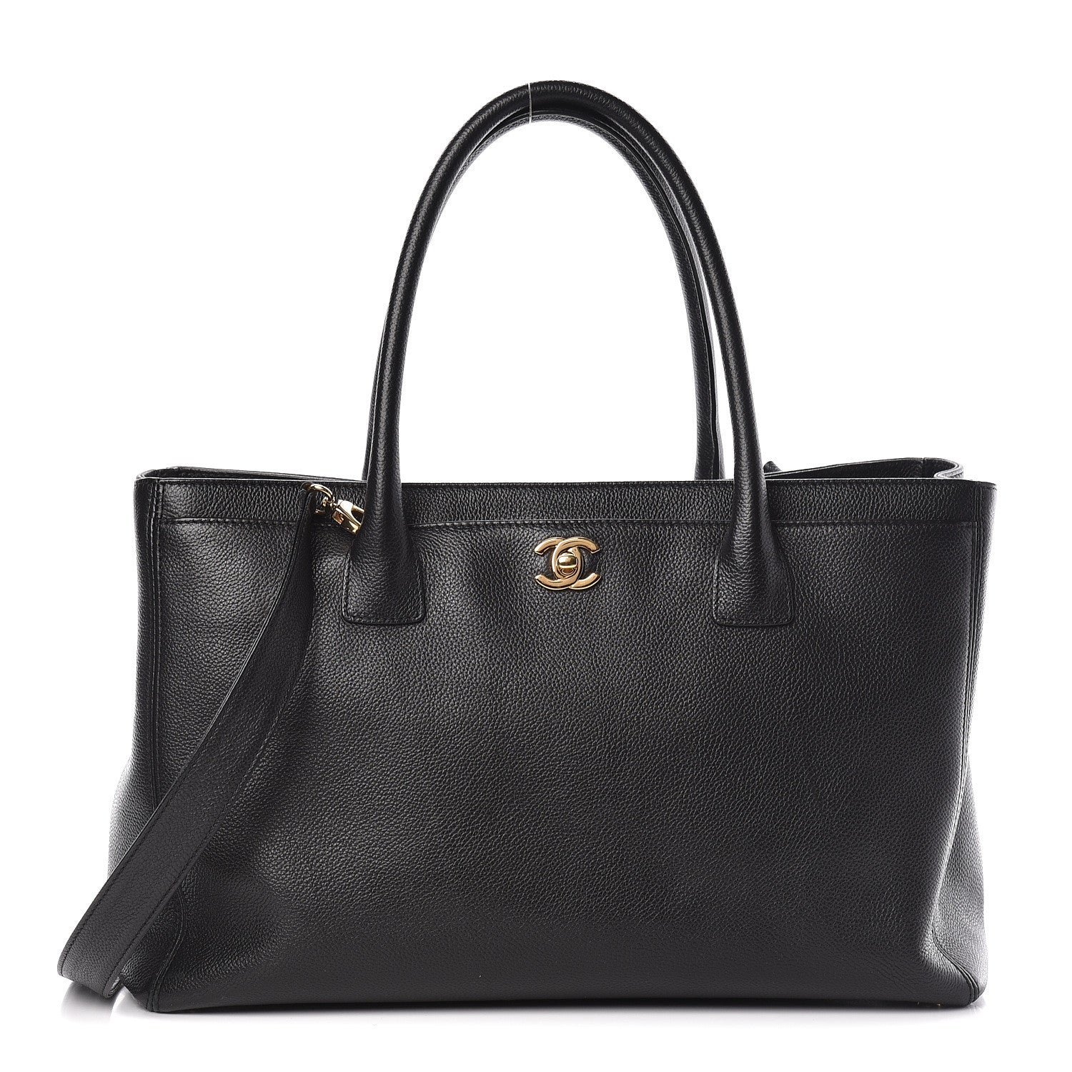 Chanel Calfskin Cerf Executive Shopper Tote Black 1 of 11