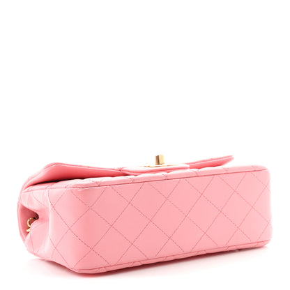 Chanel Lambskin Quilted Mini Rectangular Flap Pink 3 of 11