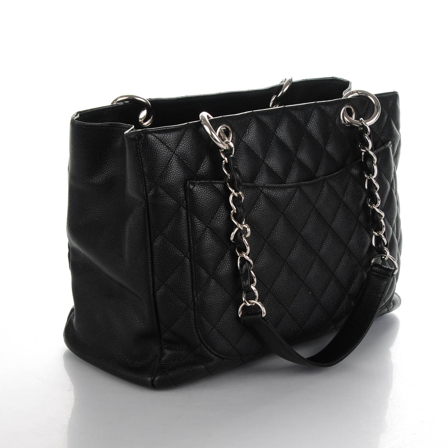 Caviar Quilted Grand Shopping Tote GST Black