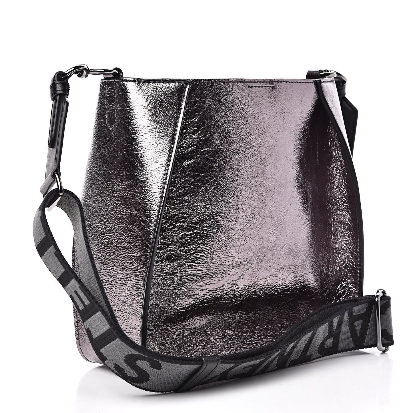 Metallic Eco Alter Nappa Perforated Logo Mini Crossbody Silver