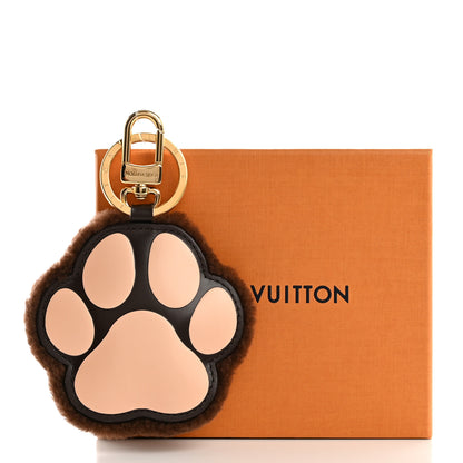 Louis Vuitton Shearling LV Paw Key Holder Bag Charm Brown 6 of 6