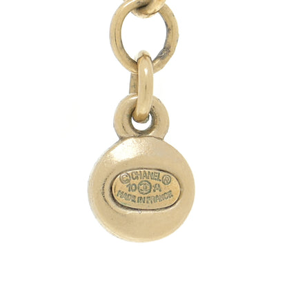 Chanel Crystal Pearl CC Bow Long Necklace Light Gold 5 of 5