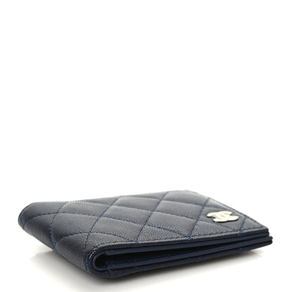 Chanel Caviar Quilted Bi-Fold Wallet Dark Blue 4 of 7