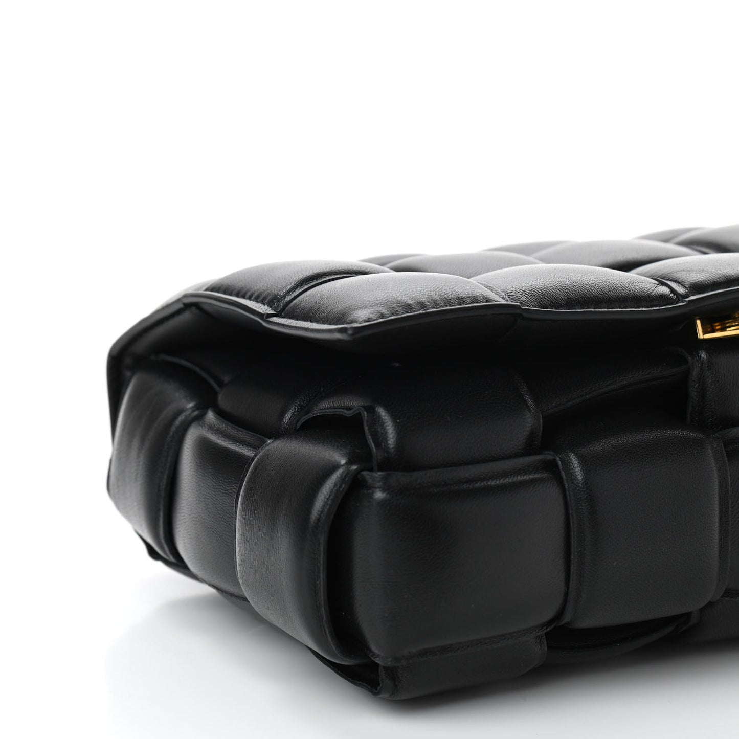 Nappa Maxi Intreccio Padded Cassette Crossbody Bag Black