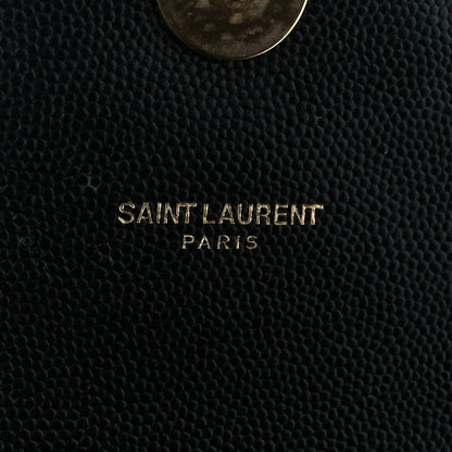 Saint Laurent Grain De Poudre Matelasse Chevron Medium Monogram Satchel Black 6 of 11