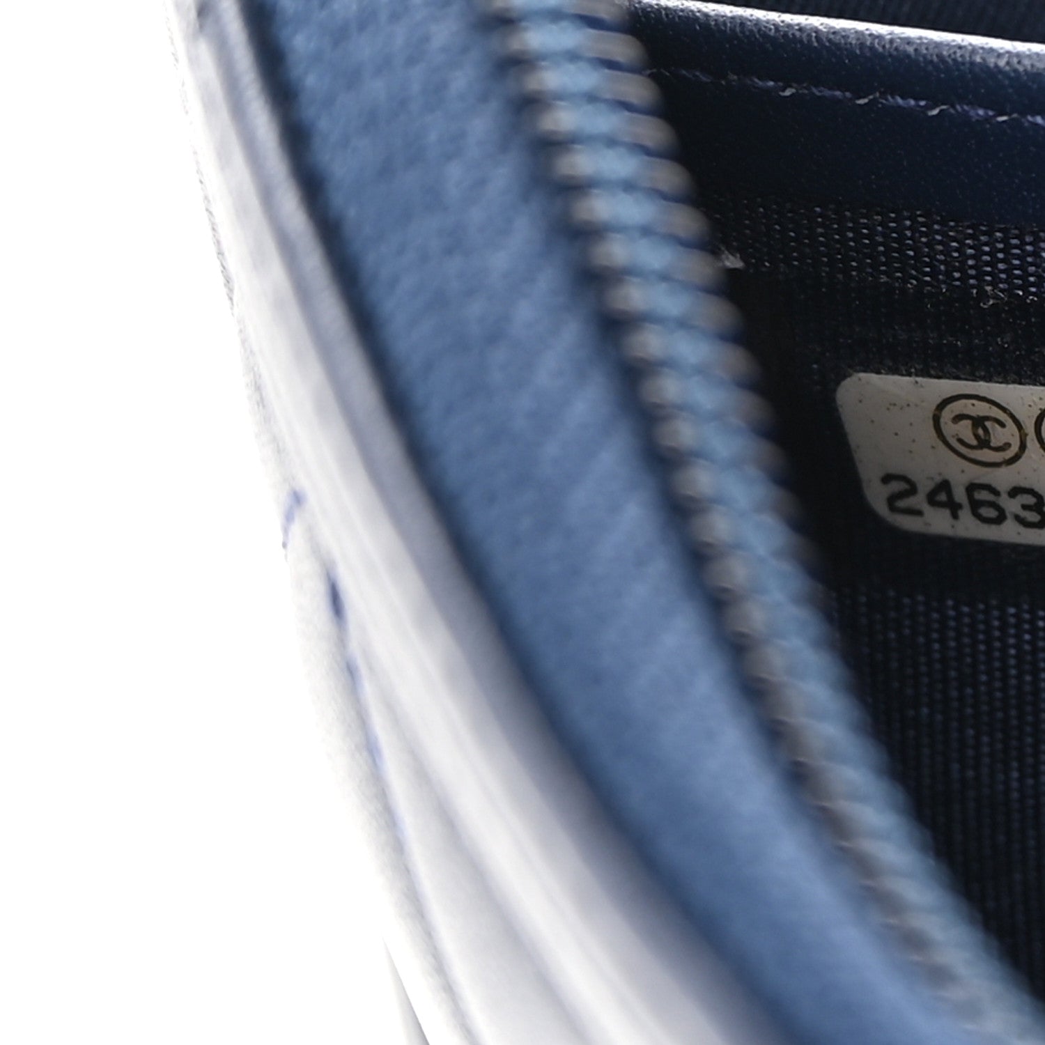 Chanel Lambskin Quilted Boy Zip Around Wallet Blue 8 of 13