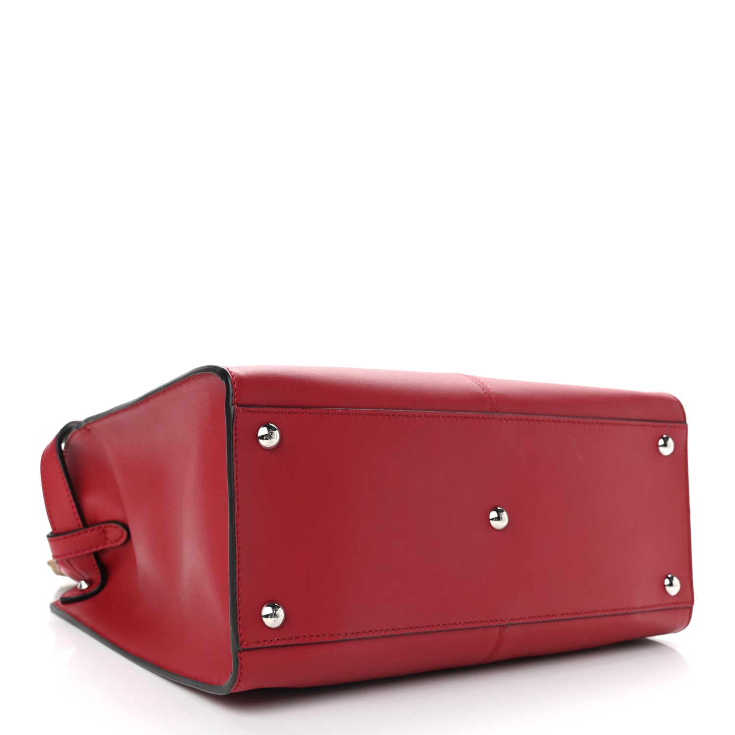 Fendi Vitello Seta Glazed Fabric FF 1974 Medium Peekaboo X-Lite Fragola Mogano Panna 4 of 9