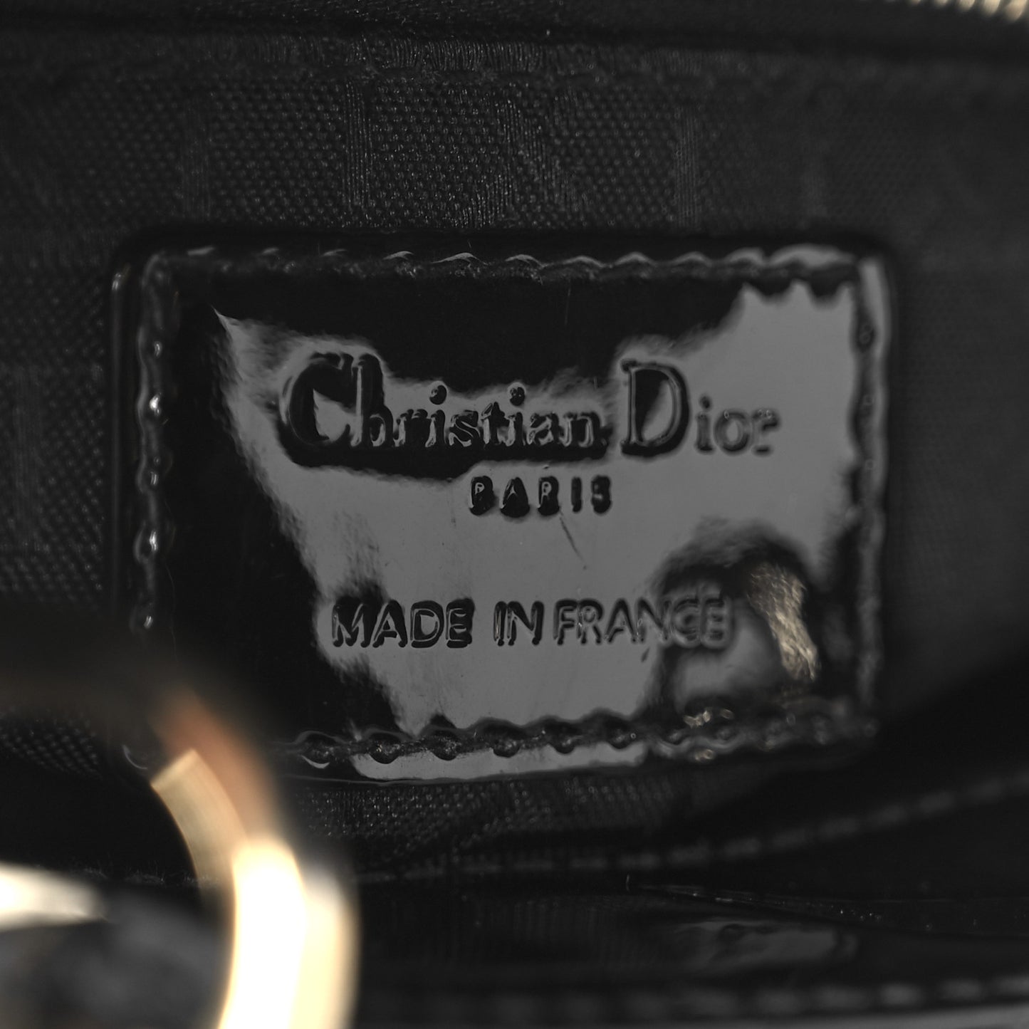 Patent Cannage Mini Lady Dior Black