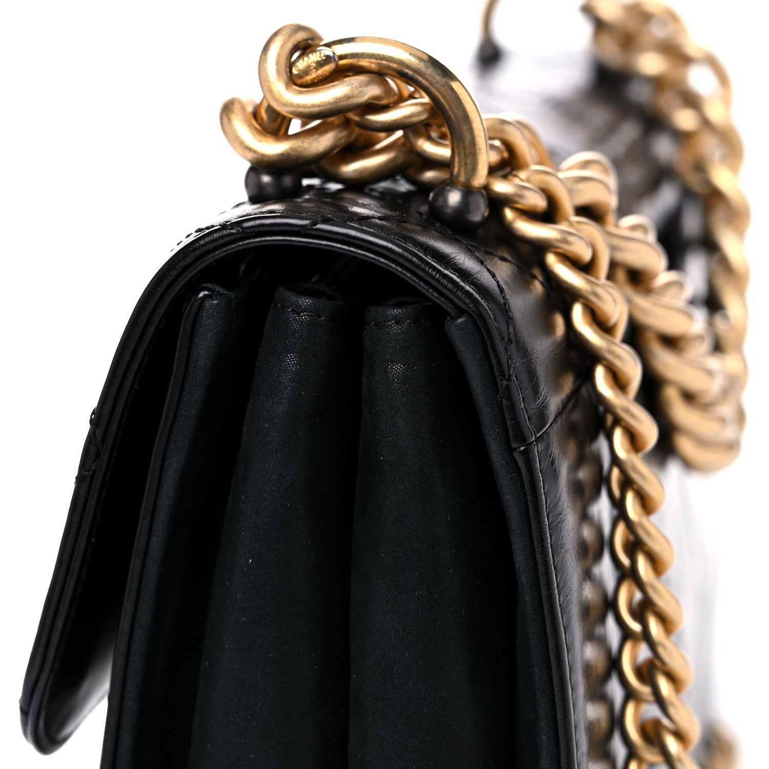 Chanel Iridescent Calfskin Quilted Small Straight Lined Flap Black 16 of 17
