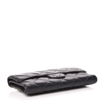 Chanel Caviar Quilted Large Gusset Flap Wallet Black 4 of 11