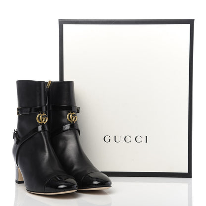 Gucci Malaga Kid GG Geraldine Cap Toe 55mm Ankle Boots 37.5 Black 10 of 10