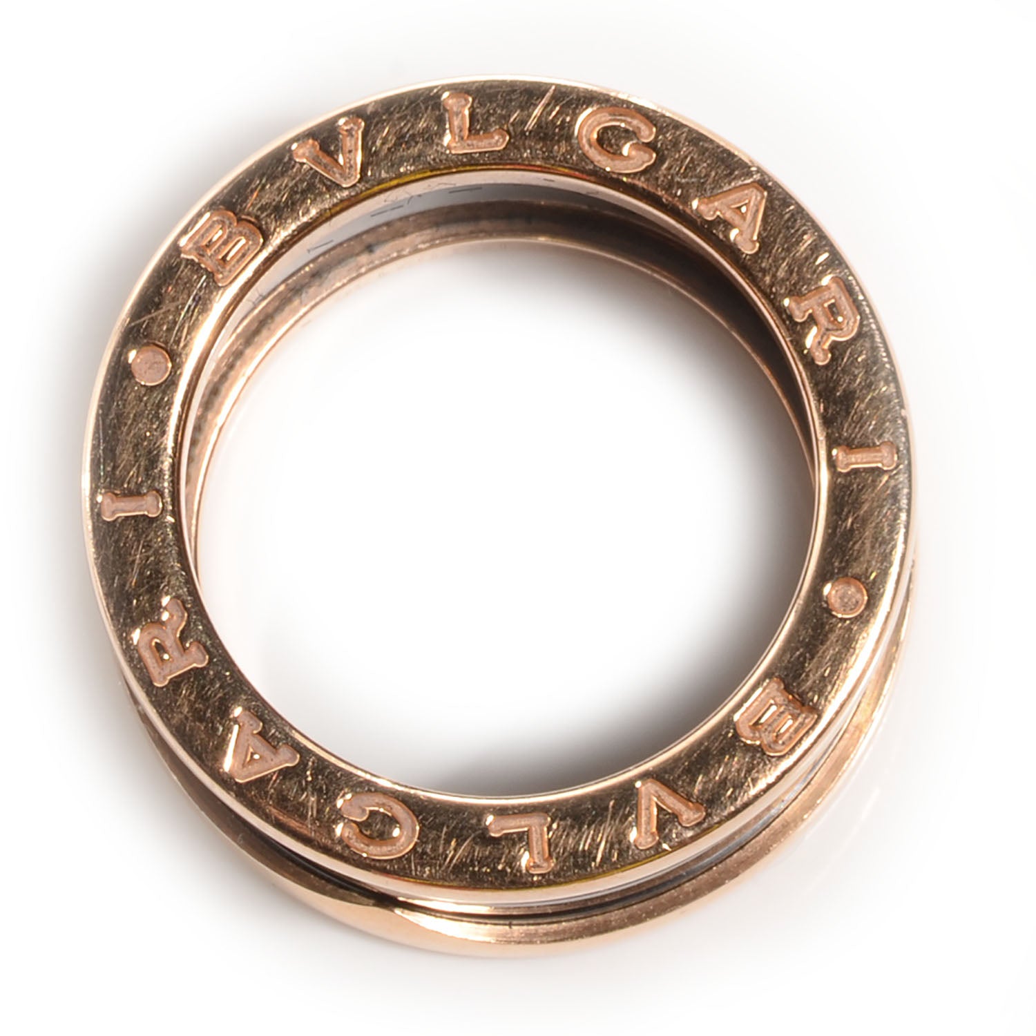 Bulgari BVLGARI 18k Pink Gold Ceramic B.Zero1 4 Band Ring 53 US 6.25 Black 3 of 6