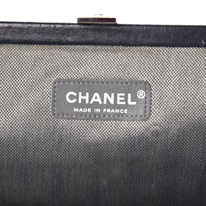 Chanel Lambskin Vertical Quilted Mademoiselle Clutch Black 6 of 14