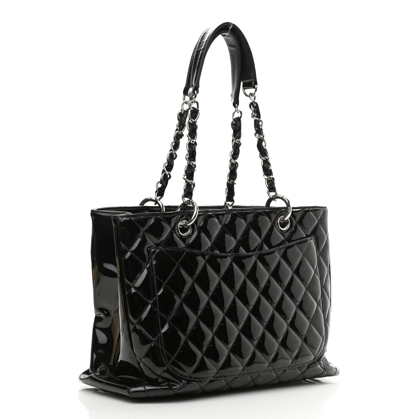 Patent Quilted Grand Shopping Tote GST Black