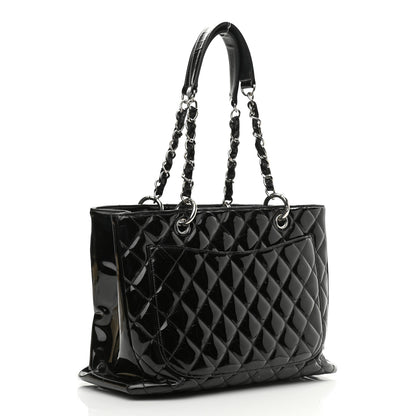 Chanel Patent Quilted Grand Shopping Tote GST Black 3 of 11