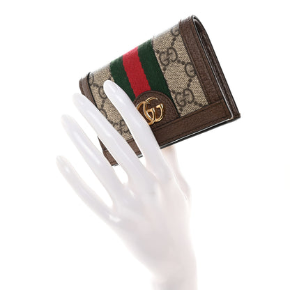 Gucci GG Supreme Monogram Web Ophidia Card Case Beige New Acero 2 of 10