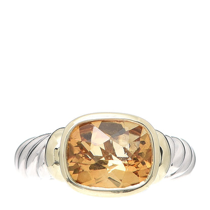 David Yurman Sterling Silver 14K Yellow Gold Citrine 10mm Noblesse Ring 53 6.25 1 of 4