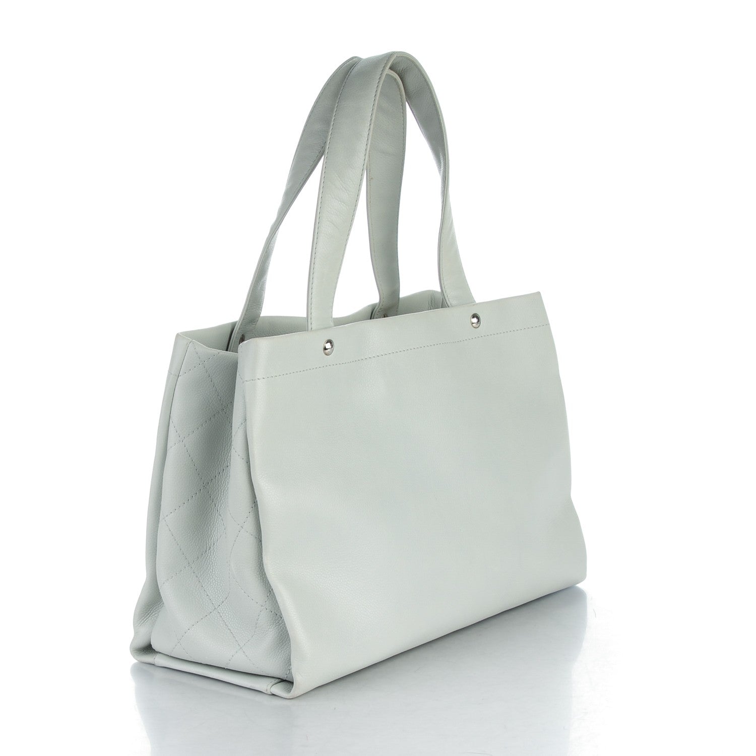 Chanel Caviar CC Tote Light Grey 3 of 9
