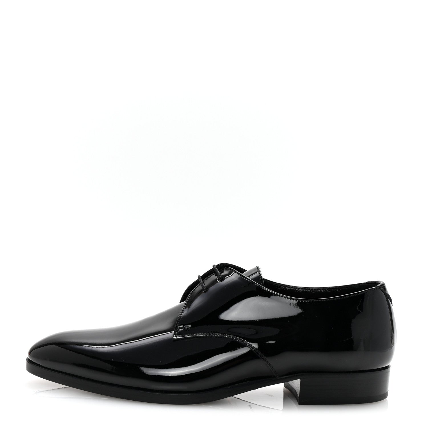 Saint Laurent Patent Calfskin Mens Derby Lace Up Shoes 41.5 Black 1 of 9