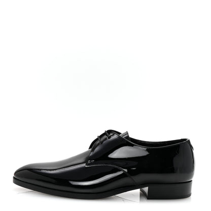 Saint Laurent Patent Calfskin Mens Derby Lace Up Shoes 41.5 Black 1 of 9