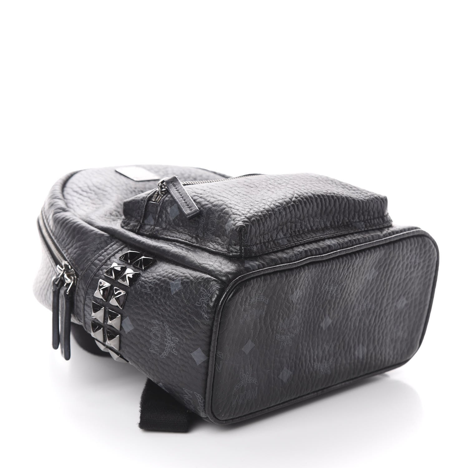 MCM Visetos Side Stud Mini Stark Backpack Black 3 of 8