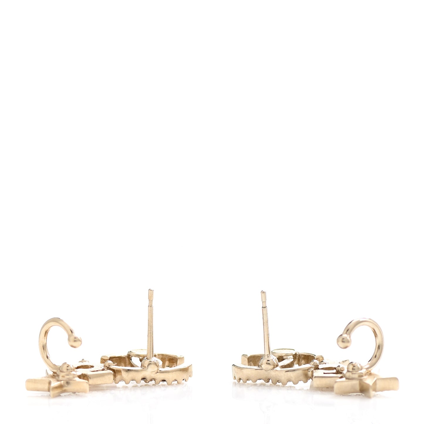 Crystal Star 5 CC Earrings Gold