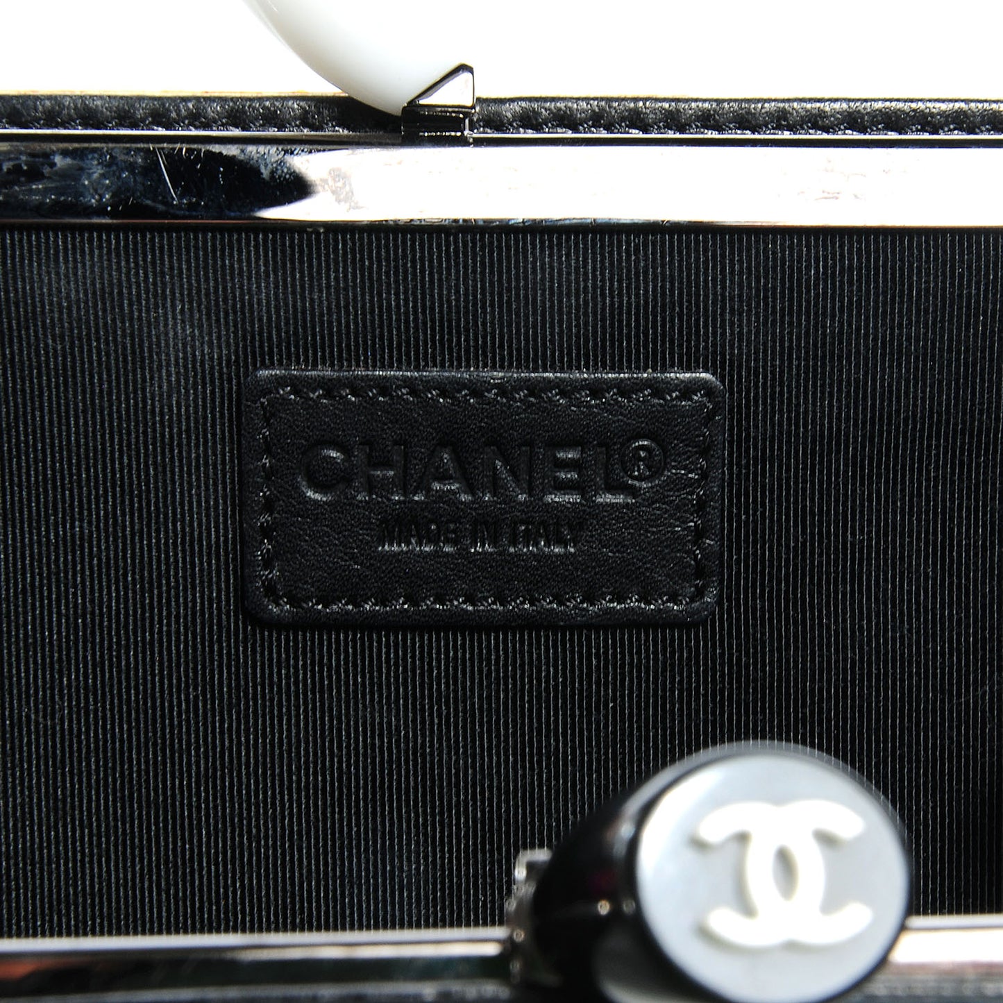 Acrylic Frame Clutch Black White