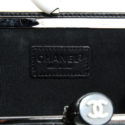 Chanel Acrylic Frame Clutch Black White 7 of 9