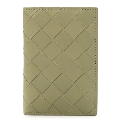 Bottega Veneta Calfskin Intrecciato Flap Card Case Travertine Parakeet 1 of 7