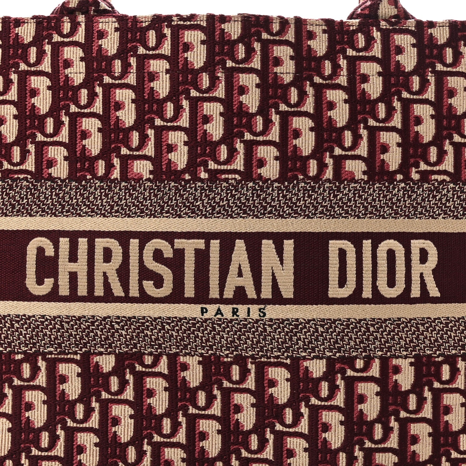 Christian Dior Oblique Medium Book Tote Burgundy Multicolor 8 of 9