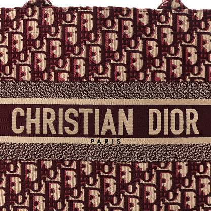 Christian Dior Oblique Medium Book Tote Burgundy Multicolor 8 of 9